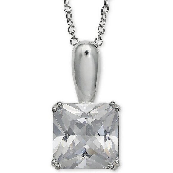 𝅺j67 Cubic Zirconia 8" Sterling Silver Necklace - Picture 1 of 1